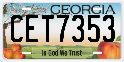GA license plate CET7353