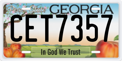 GA license plate CET7357