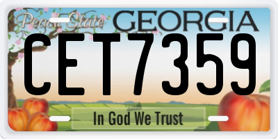 GA license plate CET7359