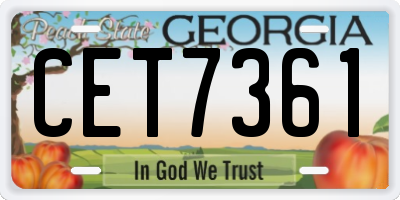 GA license plate CET7361