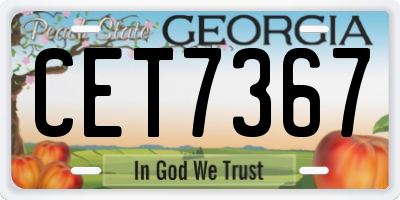 GA license plate CET7367