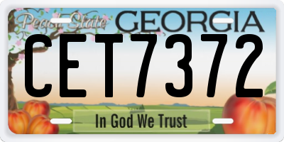 GA license plate CET7372