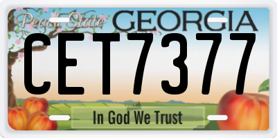 GA license plate CET7377