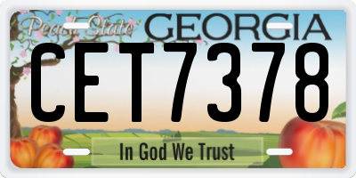 GA license plate CET7378