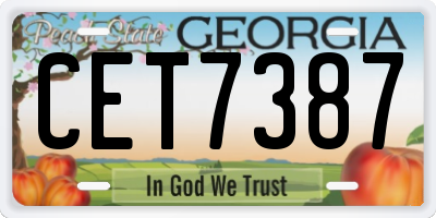 GA license plate CET7387