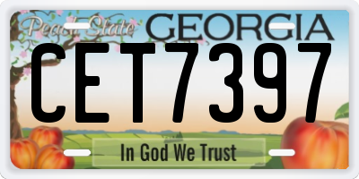 GA license plate CET7397