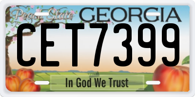 GA license plate CET7399