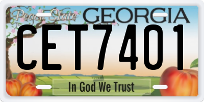 GA license plate CET7401