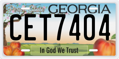 GA license plate CET7404