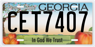 GA license plate CET7407