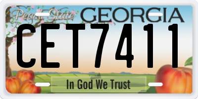 GA license plate CET7411