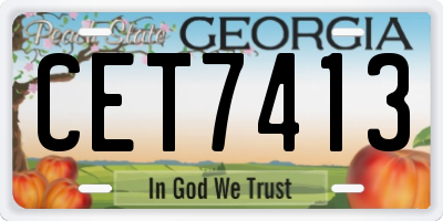 GA license plate CET7413
