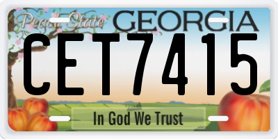 GA license plate CET7415