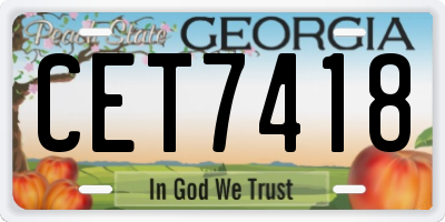 GA license plate CET7418