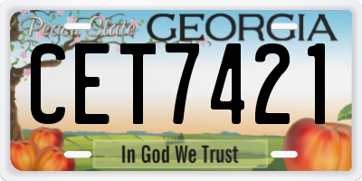 GA license plate CET7421