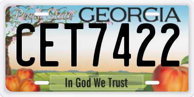 GA license plate CET7422