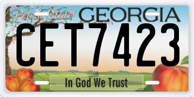 GA license plate CET7423