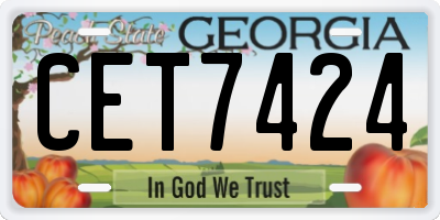 GA license plate CET7424