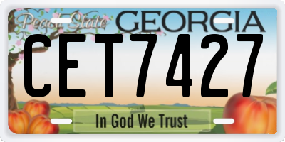 GA license plate CET7427