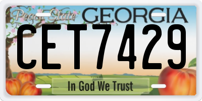 GA license plate CET7429