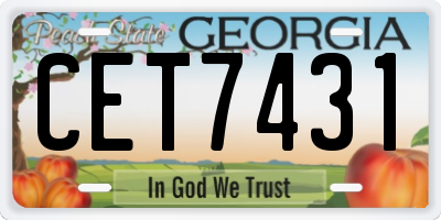 GA license plate CET7431