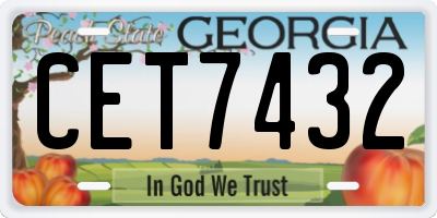 GA license plate CET7432