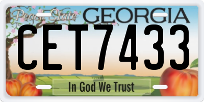 GA license plate CET7433