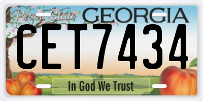 GA license plate CET7434