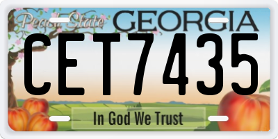 GA license plate CET7435
