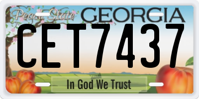 GA license plate CET7437