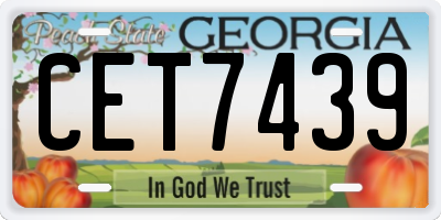 GA license plate CET7439