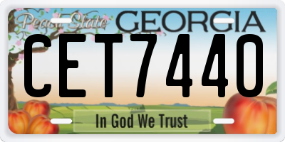 GA license plate CET7440