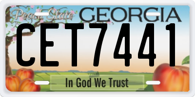 GA license plate CET7441