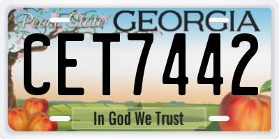 GA license plate CET7442
