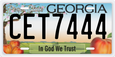 GA license plate CET7444