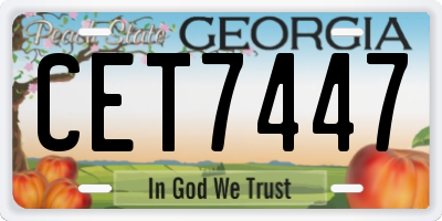 GA license plate CET7447
