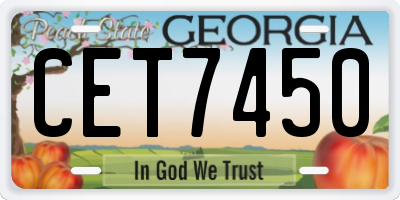GA license plate CET7450