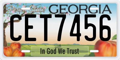 GA license plate CET7456