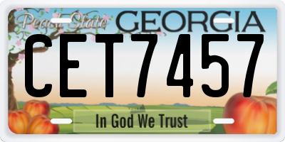 GA license plate CET7457