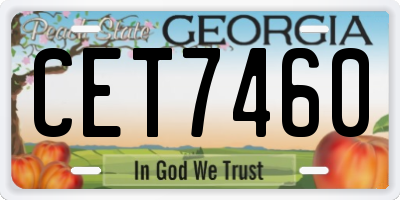 GA license plate CET7460