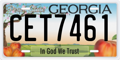 GA license plate CET7461