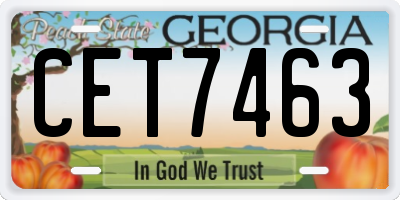 GA license plate CET7463