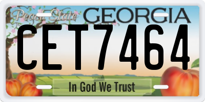 GA license plate CET7464