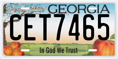 GA license plate CET7465