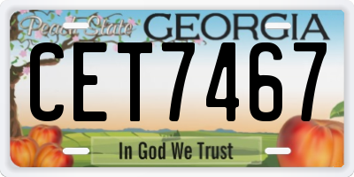 GA license plate CET7467