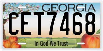 GA license plate CET7468