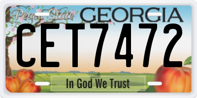GA license plate CET7472