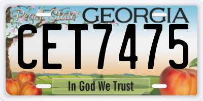 GA license plate CET7475
