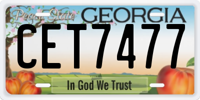 GA license plate CET7477