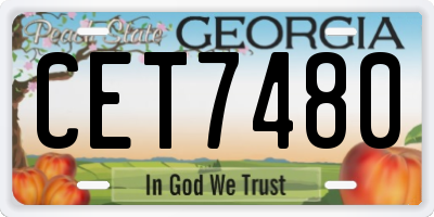 GA license plate CET7480